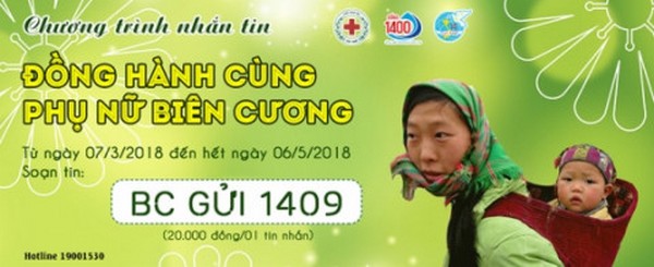 Nhắn tin ủng hộ chương trình "Đồng hành cùng phụ nữ biên cương"